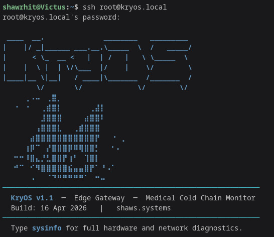 KryOS MOTD on SSH login